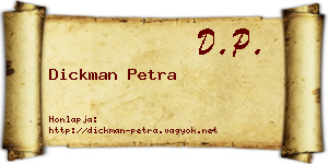 Dickman Petra névjegykártya